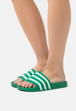 Adidas Originals Adilette W - Sandales De Bain - Green/Footwear White