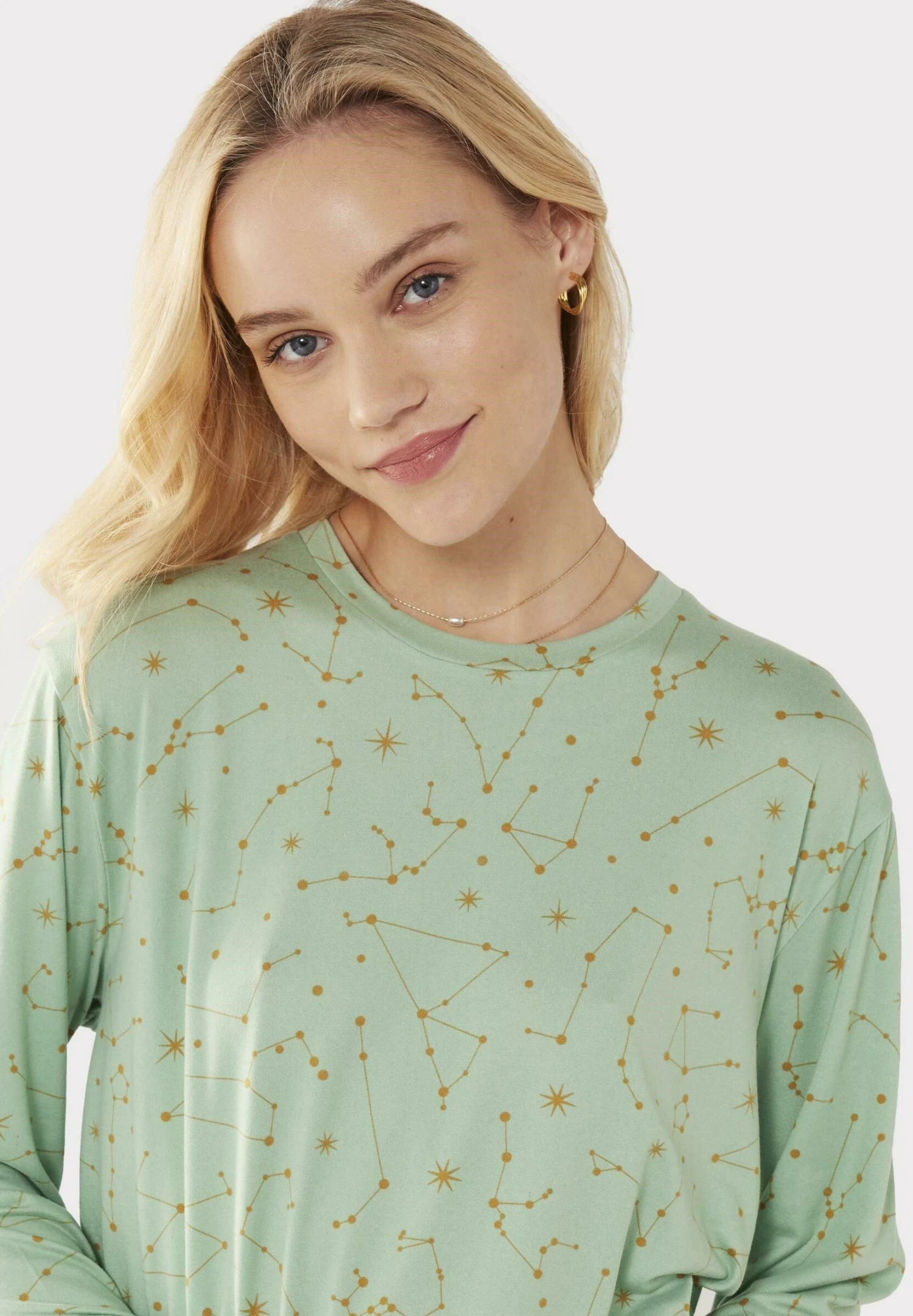 Constellations Crewneck Long - Pyjama - Khaki 4 Constellations Crewneck Long - Pyjama - Khaki – Image 4